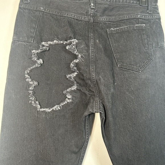 Christian Dada Black 70s Skate Distressed Jeans Men's Size 50 / US 34 - Picture 4 of 11